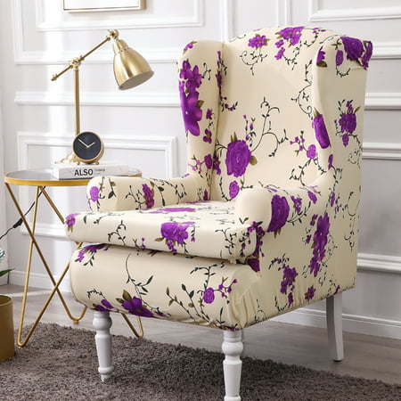 Wing Chair Slipcover Stretch Wingback Armchair Cover Single Sofa Protector Soft 